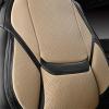 imageCAR PASS Ventilation Cooling Seat CoverLuxury Nappa Leather 5 Seat Cover with Vibrate Massage 12V Lumbar Support Seat Covers for SUVsPickupsTrucksVehicles Solid BlackBlack Beige