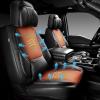 imageCAR PASS Ventilation Cooling Seat CoverLuxury Nappa Leather 5 Seat Cover with Vibrate Massage 12V Lumbar Support Seat Covers for SUVsPickupsTrucksVehicles Solid Blackblack