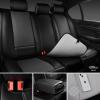 imageCAR PASS Ventilation Cooling Seat CoverLuxury Nappa Leather 5 Seat Cover with Vibrate Massage 12V Lumbar Support Seat Covers for SUVsPickupsTrucksVehicles Solid Blackblack and gray
