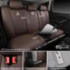 imageCAR PASS Ventilation Cooling Seat CoverLuxury Nappa Leather 5 Seat Cover with Vibrate Massage 12V Lumbar Support Seat Covers for SUVsPickupsTrucksVehicles Solid BlackBrown