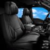 imageCAR PASS Ventilation Cooling Seat CoverLuxury Nappa Leather 5 Seat Cover with Vibrate Massage 12V Lumbar Support Seat Covers for SUVsPickupsTrucksVehicles Solid BlackAll Black