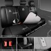 imageCAR PASS Ventilation Cooling Seat CoverLuxury Nappa Leather 5 Seat Cover with Vibrate Massage 12V Lumbar Support Seat Covers for SUVsPickupsTrucksVehicles Solid Blackblack