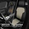 imageCAR PASS Waterproof Car seat Covers Front Seats Covers Neoprene Wetsuit AllWeather NonSlip Durable Universal Fit for SUV Sedans Trucks Vans Automotive Armrest Airbag Compatible Emboss 2 Blackblack and beige