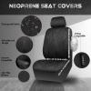imageCAR PASS Waterproof Car seat Covers Front Seats Covers Neoprene Wetsuit AllWeather NonSlip Durable Universal Fit for SUV Sedans Trucks Vans Automotive Armrest Airbag Compatible Emboss 2 BlackBlack