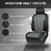 imageCAR PASS Waterproof Car seat Covers Front Seats Covers Neoprene Wetsuit AllWeather NonSlip Durable Universal Fit for SUV Sedans Trucks Vans Automotive Armrest Airbag Compatible Emboss 2 BlackBlack and grey