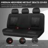 imageCAR PASS Waterproof Car seat Covers Front Seats Covers Neoprene Wetsuit AllWeather NonSlip Durable Universal Fit for SUV Sedans Trucks Vans Automotive Armrest Airbag Compatible Emboss 2 BlackSolid Black