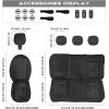 imageCAR PASS Waterproof Car seat Covers Front Seats Covers Neoprene Wetsuit AllWeather NonSlip Durable Universal Fit for SUV Sedans Trucks Vans Automotive Armrest Airbag Compatible Emboss 2 BlackAll Black
