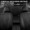 imageCAR PASS Waterproof Car seat Covers Front Seats Covers Neoprene Wetsuit AllWeather NonSlip Durable Universal Fit for SUV Sedans Trucks Vans Automotive Armrest Airbag Compatible Emboss 2 BlackAll Black