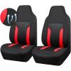 imageCAR PASS 3D Air Mesh Car Seat Covers Full Set Breathable Sporty Rear Bench with Zipper for Armrest Box Universal Fit 95 Automotive SUVTruckSedan Interior Cute Women Airbag Compatible Black GrayBlack Red