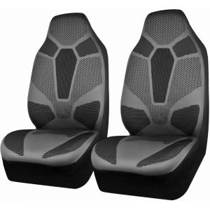 imageCAR PASS 3D Air Mesh Car Seat Covers Full Set Breathable Sporty Rear Bench with Zipper for Armrest Box Universal Fit 95 Automotive SUVTruckSedan Interior Cute Women Airbag Compatible Black GrayBlack Gray Knit