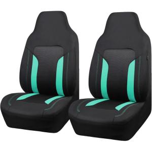 imageCAR PASS 3D Air Mesh Car Seat Covers Full Set Breathable Sporty Rear Bench with Zipper for Armrest Box Universal Fit 95 Automotive SUVTruckSedan Interior Cute Women Airbag Compatible Black GrayBlack Mint