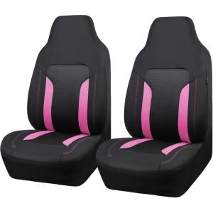 imageCAR PASS 3D Air Mesh Car Seat Covers Full Set Breathable Sporty Rear Bench with Zipper for Armrest Box Universal Fit 95 Automotive SUVTruckSedan Interior Cute Women Airbag Compatible Black GrayPink Black