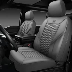 imageCAR PASS 3D Foam Mesh Leather Car Seat Covers Front Seats Air Cool Mesh Front Seat Covers for Car Universal Fit for SUV Truck Sedan Automotive Armrest Airbag CompatibleBlack and RedGray Leather