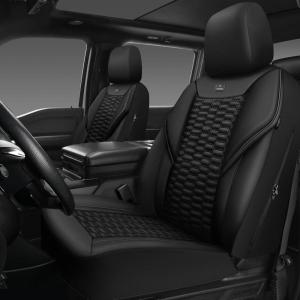 imageCAR PASS 3D Foam Mesh Leather Car Seat Covers Front Seats Air Cool Mesh Front Seat Covers for Car Universal Fit for SUV Truck Sedan Automotive Armrest Airbag CompatibleBlack and RedBlack Leather