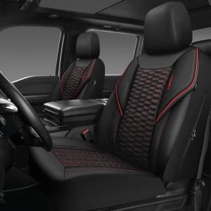 imageCAR PASS 3D Foam Mesh Leather Car Seat Covers Front Seats Air Cool Mesh Front Seat Covers for Car Universal Fit for SUV Truck Sedan Automotive Armrest Airbag CompatibleBlack and RedBlack and Red