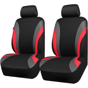 imageCAR PASS Line Rider Sporty Front Seat CoversGray Car Seat Covers Two Front Seats Only Airbag CompatibleUniversal Fit SedansCarsVansSUVTruckBlack and GrayBlack and Red
