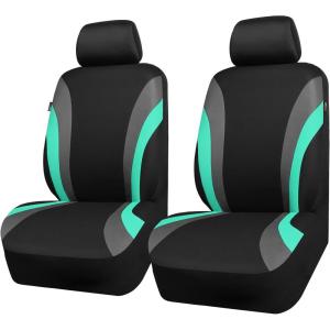 imageCAR PASS Line Rider Sporty Front Seat CoversGray Car Seat Covers Two Front Seats Only Airbag CompatibleUniversal Fit SedansCarsVansSUVTruckBlack and GrayBlack and Mint