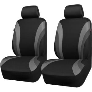 imageCAR PASS Line Rider Sporty Front Seat CoversGray Car Seat Covers Two Front Seats Only Airbag CompatibleUniversal Fit SedansCarsVansSUVTruckBlack and GrayBlack and Gray
