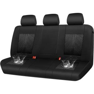 imageCAR PASS Waterproof Car seat Covers Front Seats Covers Neoprene Wetsuit AllWeather NonSlip Durable Universal Fit for SUV Sedans Trucks Vans Automotive Armrest Airbag Compatible Emboss 2 BlackSolid Black