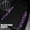 imageCAR PASS Bling Diamond Leather Steering Wheel Cover 145in15in Floor Mats Shining Rhinestone Carpet Sparkly Glitter Crystal AntiSlip Pad Fit Automotive SUV Pickup Truck Girl Women 5pcs Black SliverPurple