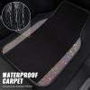imageCAR PASS Bling Diamond Leather Steering Wheel Cover 145in15in Floor Mats Shining Rhinestone Carpet Sparkly Glitter Crystal AntiSlip Pad Fit Automotive SUV Pickup Truck Girl Women 5pcs Black SliverBlack Bedazzed