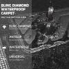 imageCAR PASS Bling Diamond Leather Steering Wheel Cover 145in15in Floor Mats Shining Rhinestone Carpet Sparkly Glitter Crystal AntiSlip Pad Fit Automotive SUV Pickup Truck Girl Women 5pcs Black SliverBlack Silver