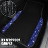 imageCAR PASS Bling Diamond Leather Steering Wheel Cover 145in15in Floor Mats Shining Rhinestone Carpet Sparkly Glitter Crystal AntiSlip Pad Fit Automotive SUV Pickup Truck Girl Women 5pcs Black SliverBlue