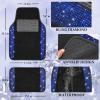 imageCAR PASS Bling Diamond Leather Steering Wheel Cover 145in15in Floor Mats Shining Rhinestone Carpet Sparkly Glitter Crystal AntiSlip Pad Fit Automotive SUV Pickup Truck Girl Women 5pcs Black SliverBlue