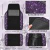 imageCAR PASS Bling Diamond Leather Steering Wheel Cover 145in15in Floor Mats Shining Rhinestone Carpet Sparkly Glitter Crystal AntiSlip Pad Fit Automotive SUV Pickup Truck Girl Women 5pcs Black SliverPurple