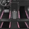 imageCAR PASS Bling Diamond Leather Steering Wheel Cover 145in15in Floor Mats Shining Rhinestone Carpet Sparkly Glitter Crystal AntiSlip Pad Fit Automotive SUV Pickup Truck Girl Women 5pcs Black SliverBlack Pink