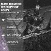 imageCAR PASS Bling Diamond Leather Steering Wheel Cover 145in15in Floor Mats Shining Rhinestone Carpet Sparkly Glitter Crystal AntiSlip Pad Fit Automotive SUV Pickup Truck Girl Women 5pcs Black SliverPurple