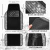 imageCAR PASS Bling Diamond Leather Steering Wheel Cover 145in15in Floor Mats Shining Rhinestone Carpet Sparkly Glitter Crystal AntiSlip Pad Fit Automotive SUV Pickup Truck Girl Women 5pcs Black SliverBlack Silver