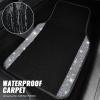 imageCAR PASS Bling Diamond Leather Steering Wheel Cover 145in15in Floor Mats Shining Rhinestone Carpet Sparkly Glitter Crystal AntiSlip Pad Fit Automotive SUV Pickup Truck Girl Women 5pcs Black SliverBlack Silver