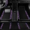 imageCAR PASS Bling Diamond Leather Steering Wheel Cover 145in15in Floor Mats Shining Rhinestone Carpet Sparkly Glitter Crystal AntiSlip Pad Fit Automotive SUV Pickup Truck Girl Women 5pcs Black SliverPurple
