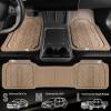 imageCAR PASS Heavy Rubber Car Floor Mats Deep Waterproof Car Mats All Weather Universal Trimto Fit Automotive Floor Mats for Car SUV Truck Van Durable Floor Liners Solid BlackAll Beige