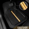 imageCAR PASS Heavy Rubber Car Floor Mats Deep Waterproof Car Mats All Weather Universal Trimto Fit Automotive Floor Mats for Car SUV Truck Van Durable Floor Liners Solid Blackblack gold