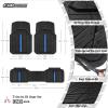 imageCAR PASS Heavy Rubber Car Floor Mats Deep Waterproof Car Mats All Weather Universal Trimto Fit Automotive Floor Mats for Car SUV Truck Van Durable Floor Liners Solid Blackblack blue