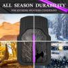 imageCAR PASS Heavy Rubber Car Floor Mats Deep Waterproof Car Mats All Weather Universal Trimto Fit Automotive Floor Mats for Car SUV Truck Van Durable Floor Liners Solid Blackblack purple