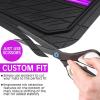 imageCAR PASS Heavy Rubber Car Floor Mats Deep Waterproof Car Mats All Weather Universal Trimto Fit Automotive Floor Mats for Car SUV Truck Van Durable Floor Liners Solid Blackblack purple