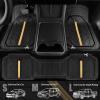 imageCAR PASS Heavy Rubber Car Floor Mats Deep Waterproof Car Mats All Weather Universal Trimto Fit Automotive Floor Mats for Car SUV Truck Van Durable Floor Liners Solid Blackblack gold
