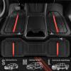imageCAR PASS Heavy Rubber Car Floor Mats Deep Waterproof Car Mats All Weather Universal Trimto Fit Automotive Floor Mats for Car SUV Truck Van Durable Floor Liners Solid Blackblack red