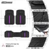 imageCAR PASS Heavy Rubber Car Floor Mats Deep Waterproof Car Mats All Weather Universal Trimto Fit Automotive Floor Mats for Car SUV Truck Van Durable Floor Liners Solid Blackblack purple