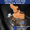 imageCAR PASS Heavy Rubber Car Floor Mats Deep Waterproof Car Mats All Weather Universal Trimto Fit Automotive Floor Mats for Car SUV Truck Van Durable Floor Liners Solid Blackblack blue