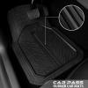 imageCAR PASS Heavy Rubber Car Floor Mats Deep Waterproof Car Mats All Weather Universal Trimto Fit Automotive Floor Mats for Car SUV Truck Van Durable Floor Liners Solid Blackall black