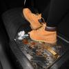 imageCAR PASS Heavy Rubber Car Floor Mats Deep Waterproof Car Mats All Weather Universal Trimto Fit Automotive Floor Mats for Car SUV Truck Van Durable Floor Liners Solid Blackblack gold