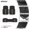 imageCAR PASS Heavy Rubber Car Floor Mats Deep Waterproof Car Mats All Weather Universal Trimto Fit Automotive Floor Mats for Car SUV Truck Van Durable Floor Liners Solid Blackblack gold