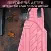 imageCAR PASS Heavy Rubber Car Floor Mats Deep Waterproof Car Mats All Weather Universal Trimto Fit Automotive Floor Mats for Car SUV Truck Van Durable Floor Liners Solid BlackAll Pink