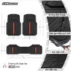 imageCAR PASS Heavy Rubber Car Floor Mats Deep Waterproof Car Mats All Weather Universal Trimto Fit Automotive Floor Mats for Car SUV Truck Van Durable Floor Liners Solid Blackblack red