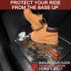 imageCAR PASS Heavy Rubber Car Floor Mats Deep Waterproof Car Mats All Weather Universal Trimto Fit Automotive Floor Mats for Car SUV Truck Van Durable Floor Liners Solid Blackblack red