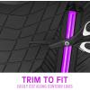 imageCAR PASS Heavy Rubber Car Floor Mats Deep Waterproof Car Mats All Weather Universal Trimto Fit Automotive Floor Mats for Car SUV Truck Van Durable Floor Liners Solid Blackblack purple